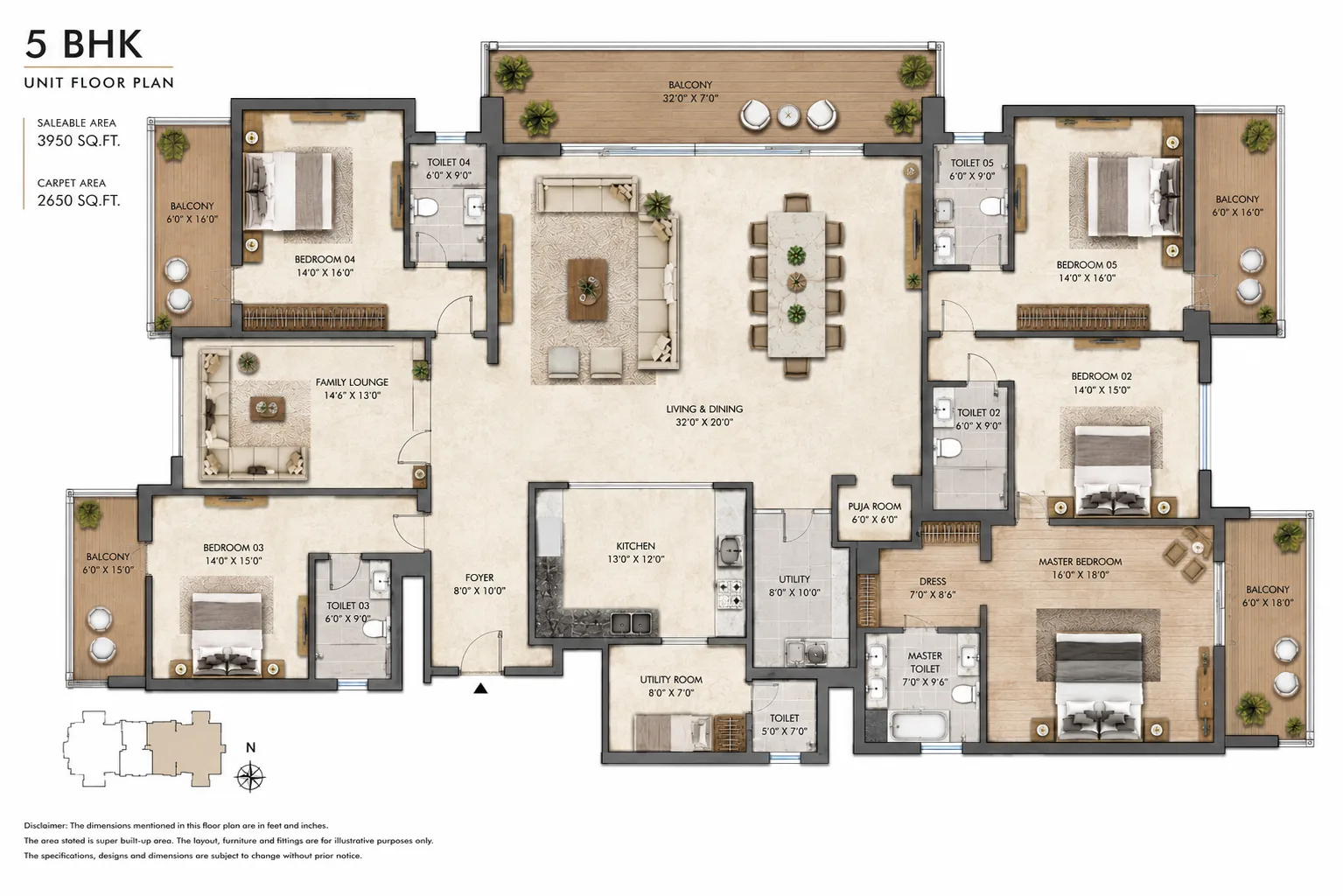 Godrej Verano 5 BHK Floor Plan